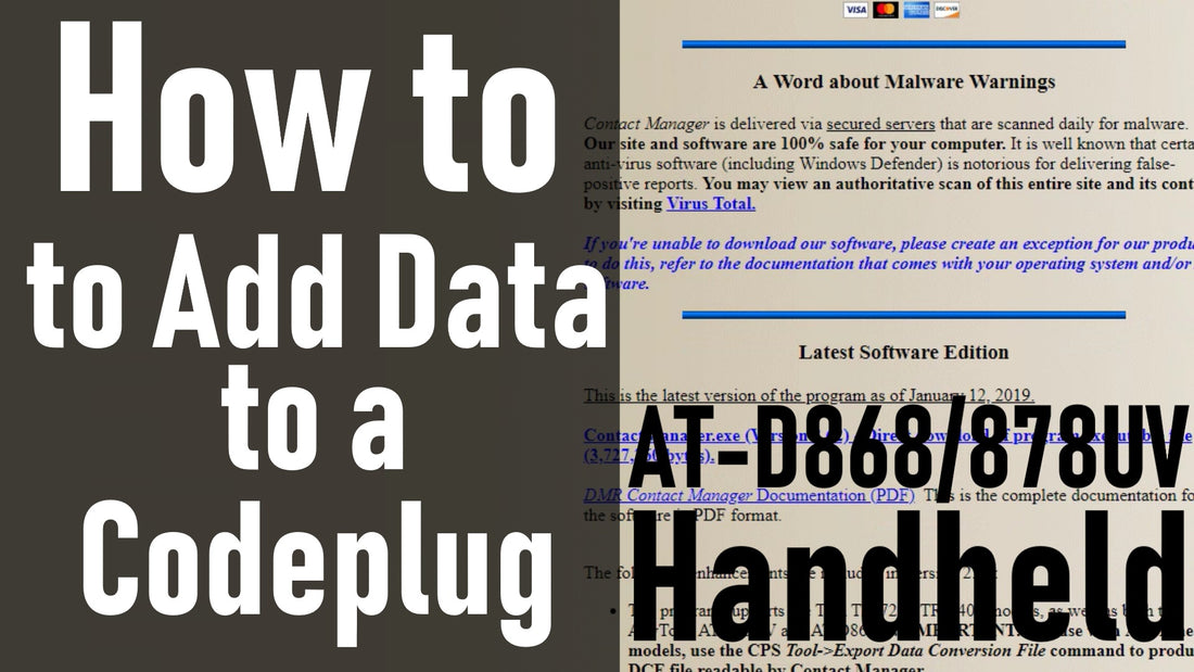 How to Add Data to a Codeplug with Contact Manager AT-D868/87