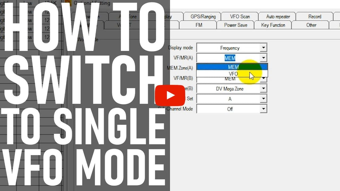 How to Switch from Dual to Single VFO Mode
