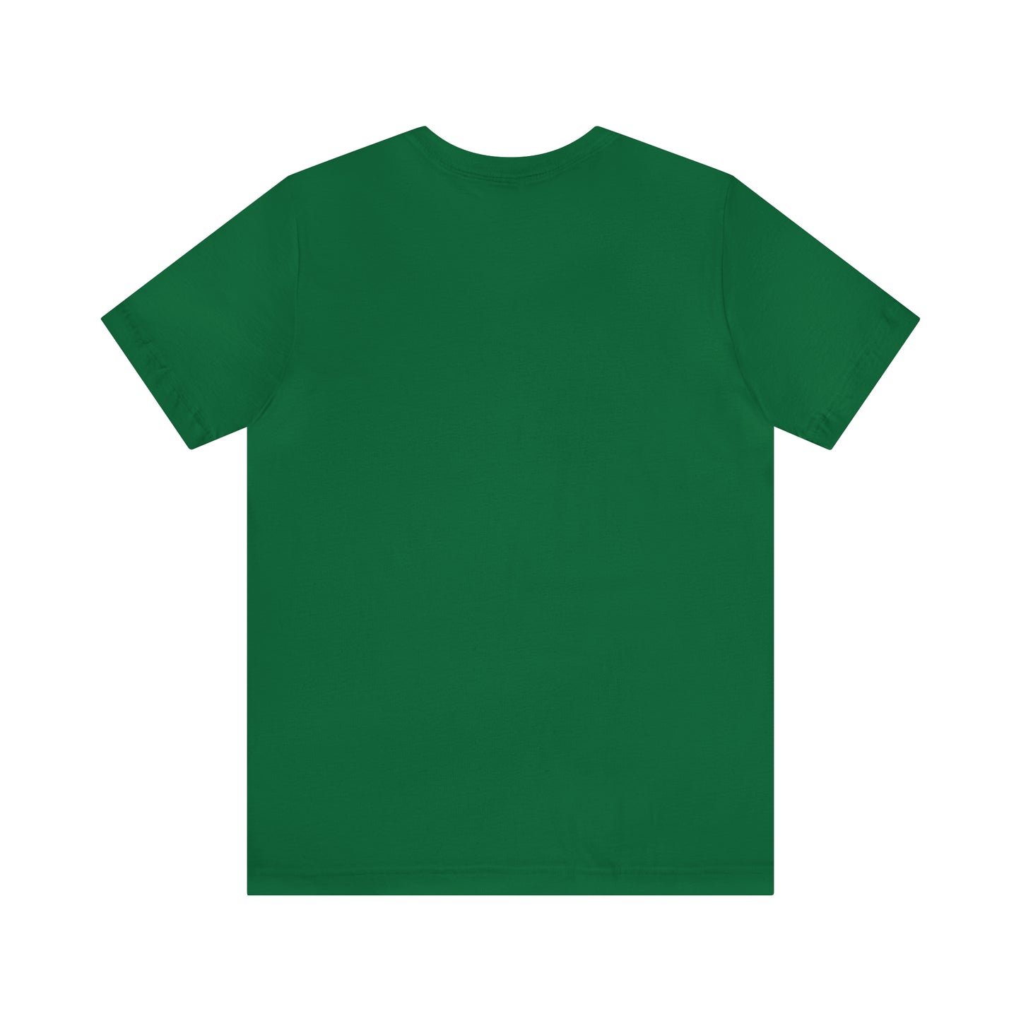 A flat lay image of a plain green Short Sleeve Tee - Small Logo positioned with the back facing up. The shirt, made from soft Airlume combed cotton, is solid in color without any visible logos, designs, or text.