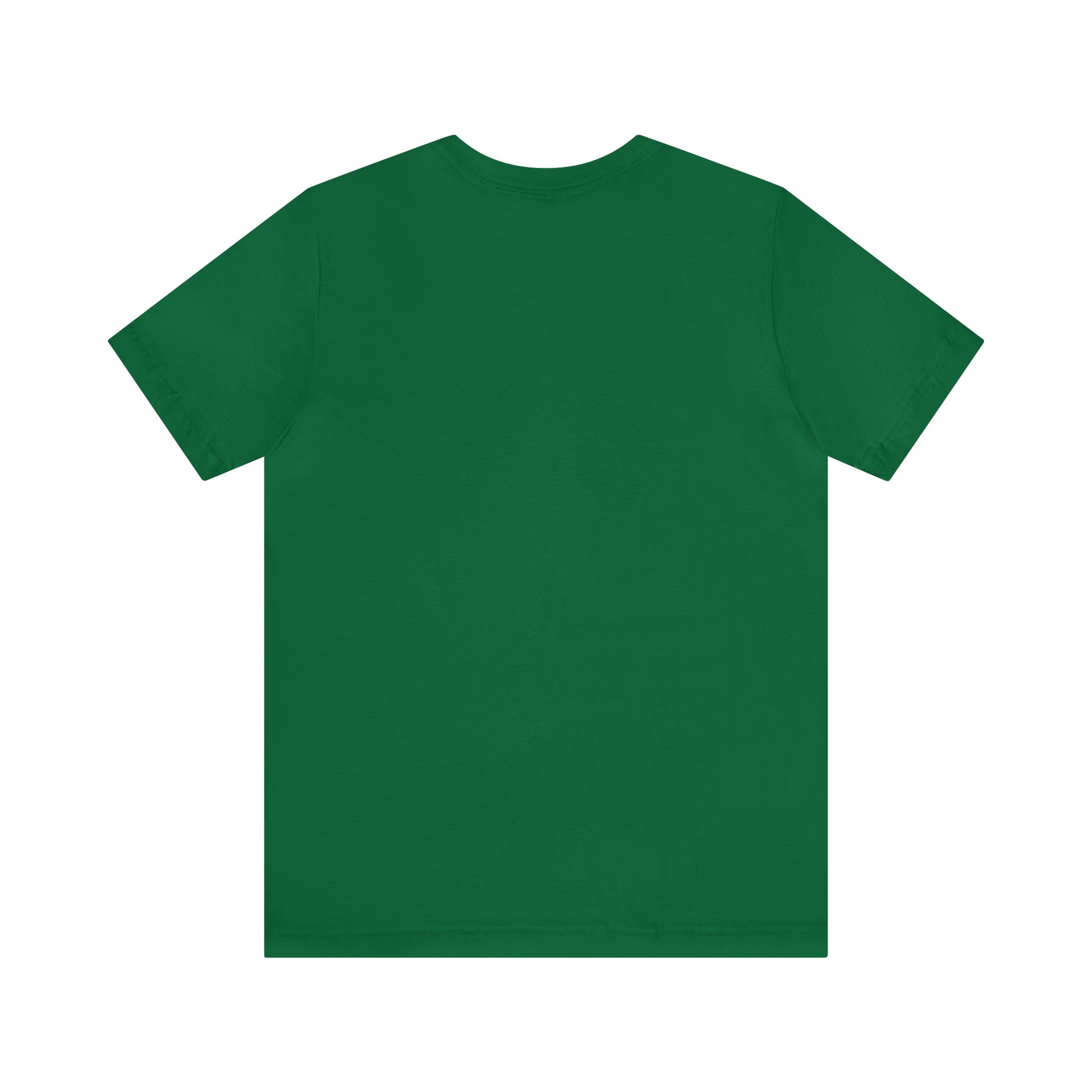 A flat lay image of a plain green Short Sleeve Tee - Small Logo positioned with the back facing up. The shirt, made from soft Airlume combed cotton, is solid in color without any visible logos, designs, or text.