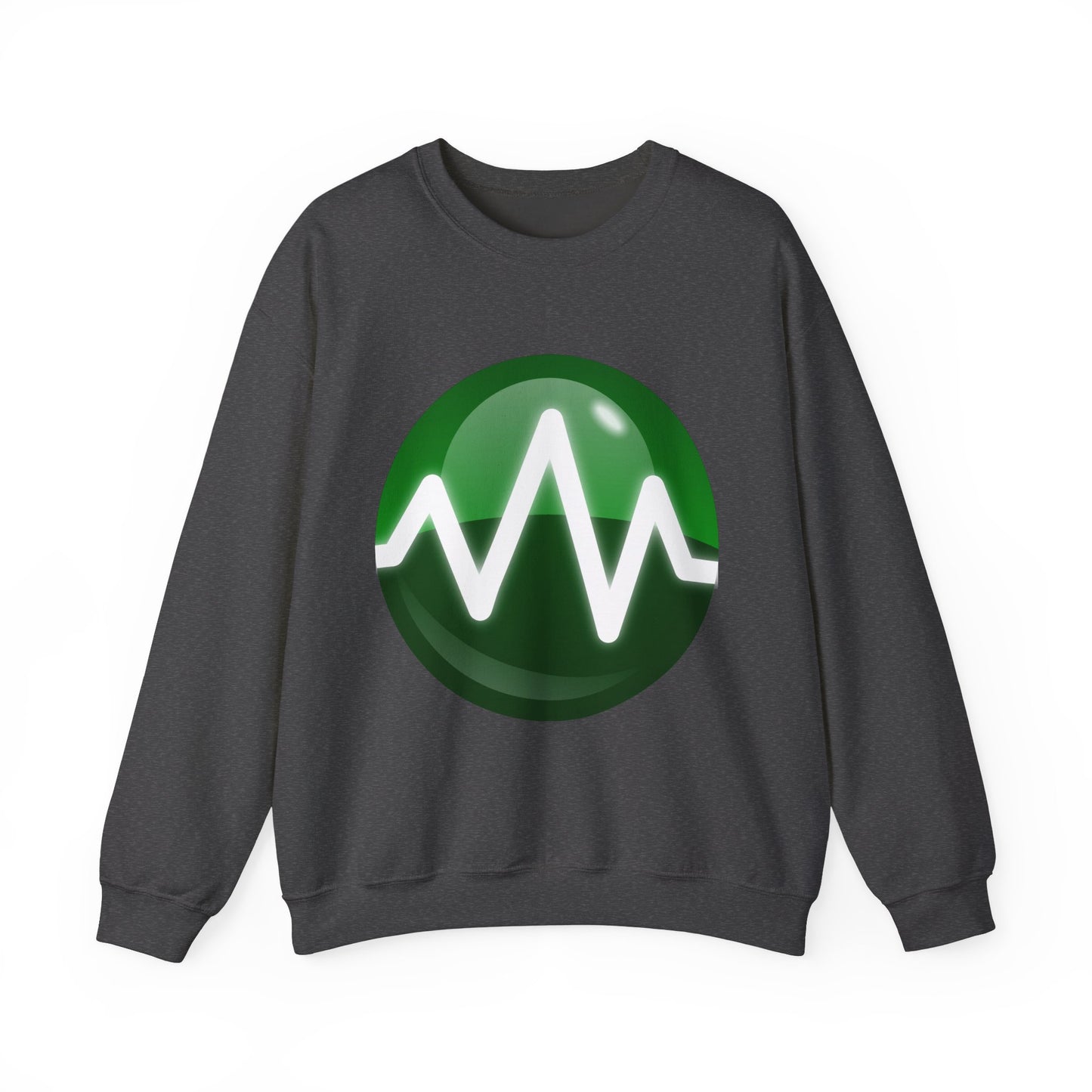 Unisex Heavy Blend Crewneck Sweatshirt - Green Wave Design | Comfortable & Stylish for Tech Lovers