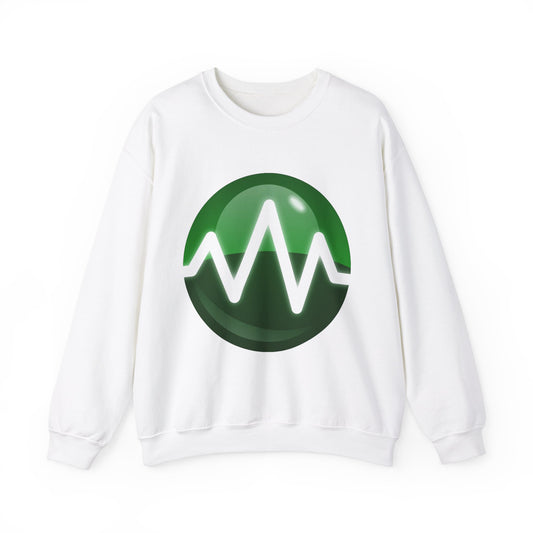 Unisex Heavy Blend Crewneck Sweatshirt - Green Wave Design | Comfortable & Stylish for Tech Lovers