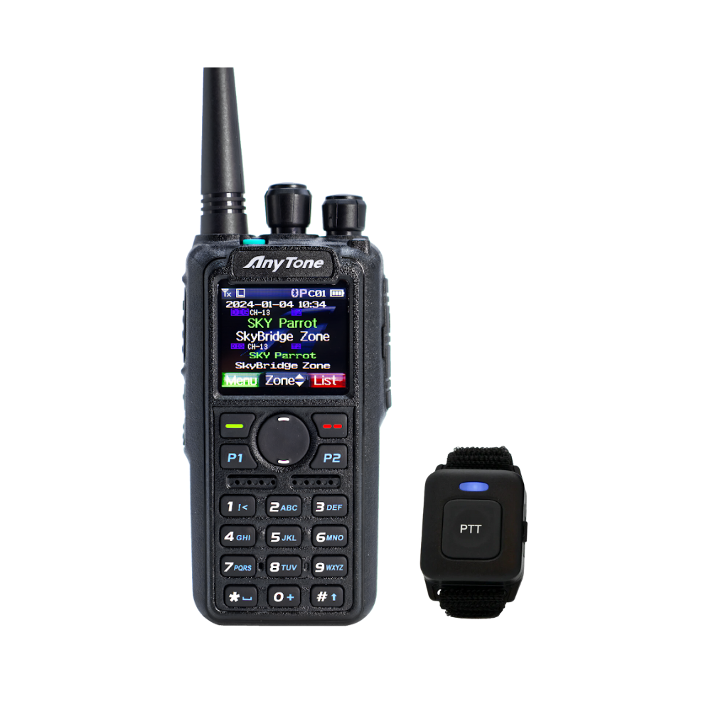 hero image of anytone 878 and ptt button