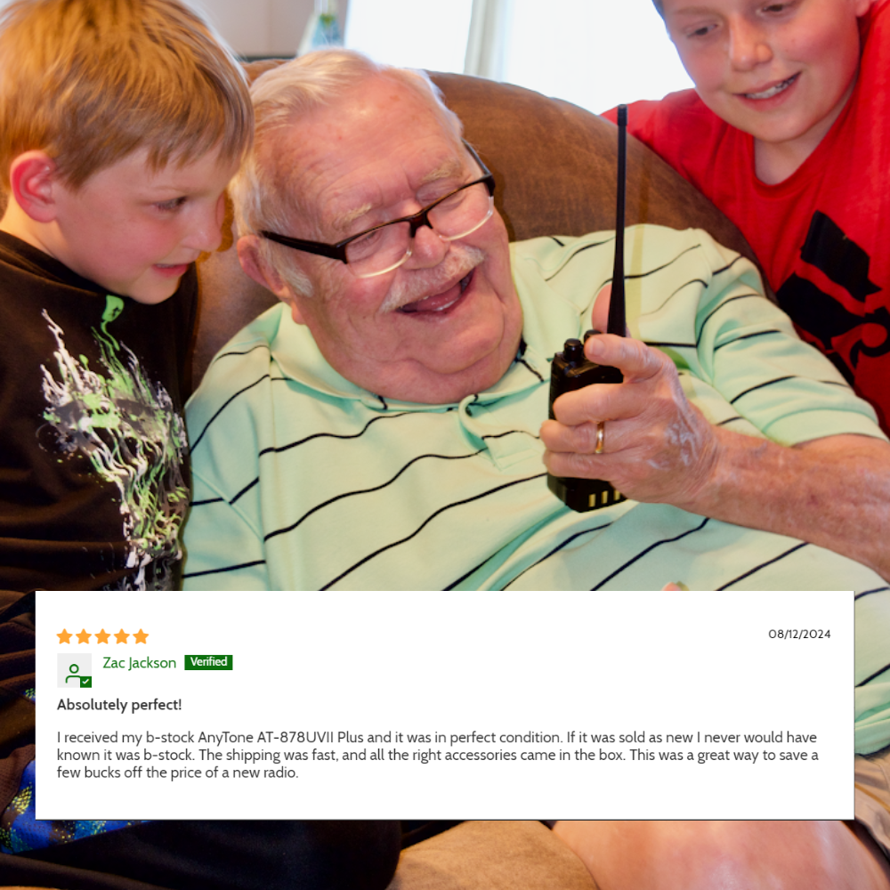google review of Zac Jackson to Anytone 878