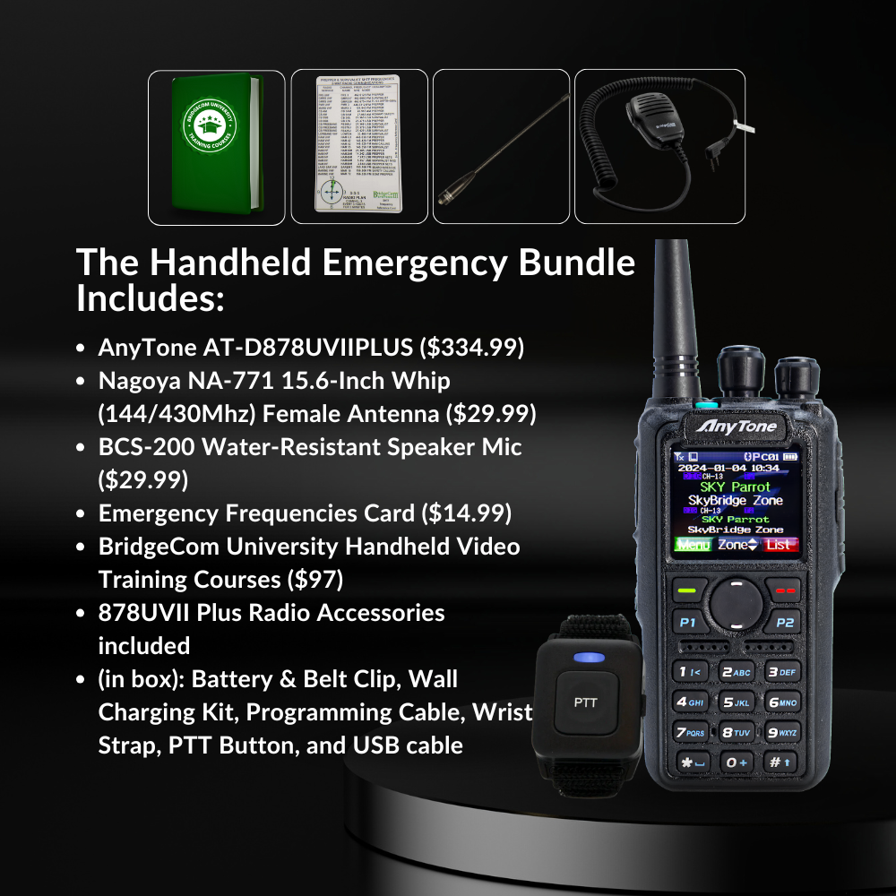 the handheld emergency bundle includes