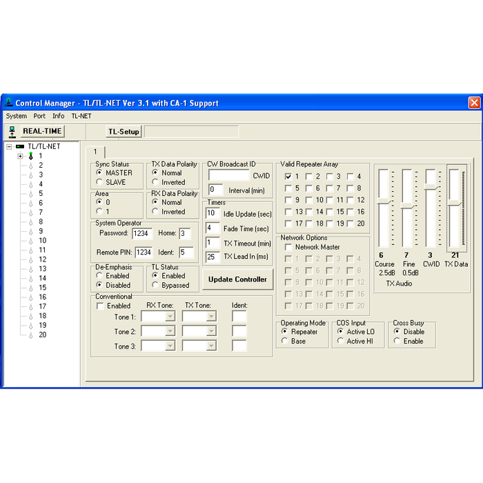 BridgeCom Systems TL/TL-NET Control Manager Software