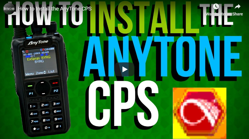 How to install the AnyTone CPS