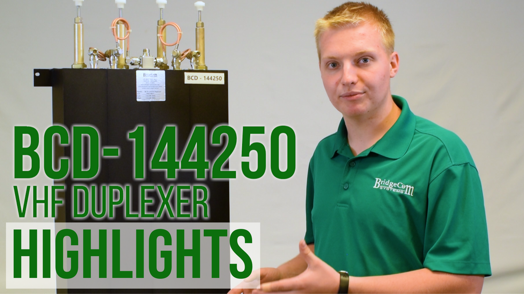 BridgeCom BCD-144250 Rack Mount (250W) VHF Duplexer Product Specs and Key Feature Overview