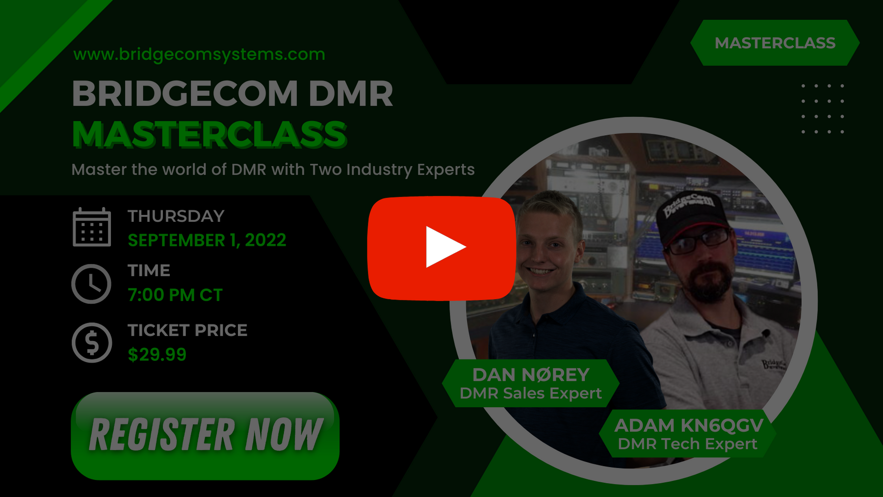 DMR Masterclass Workshop Preview - Coming to You LIVE Sept. 1st @7PM CT