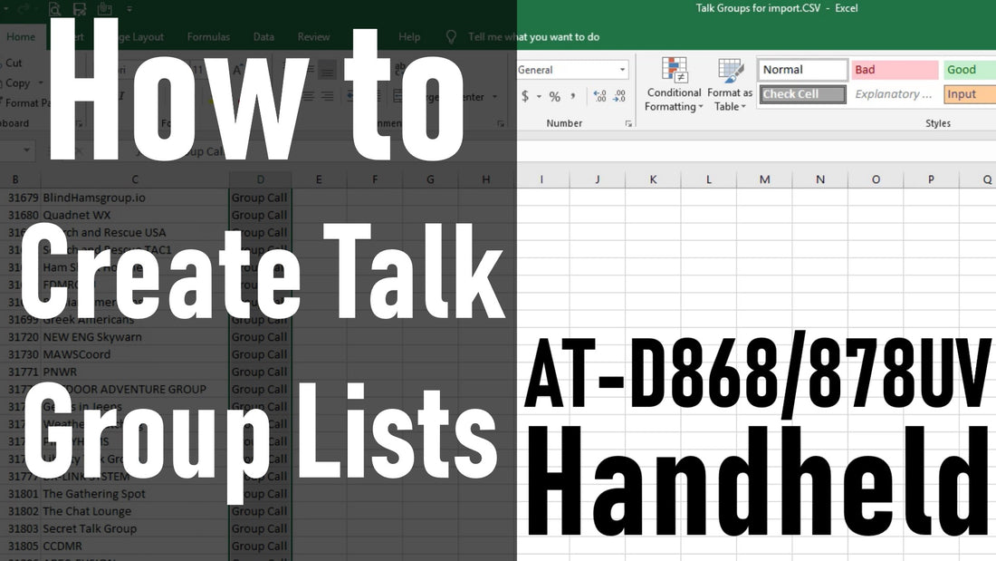 How to Create Talk Group Lists 868/878