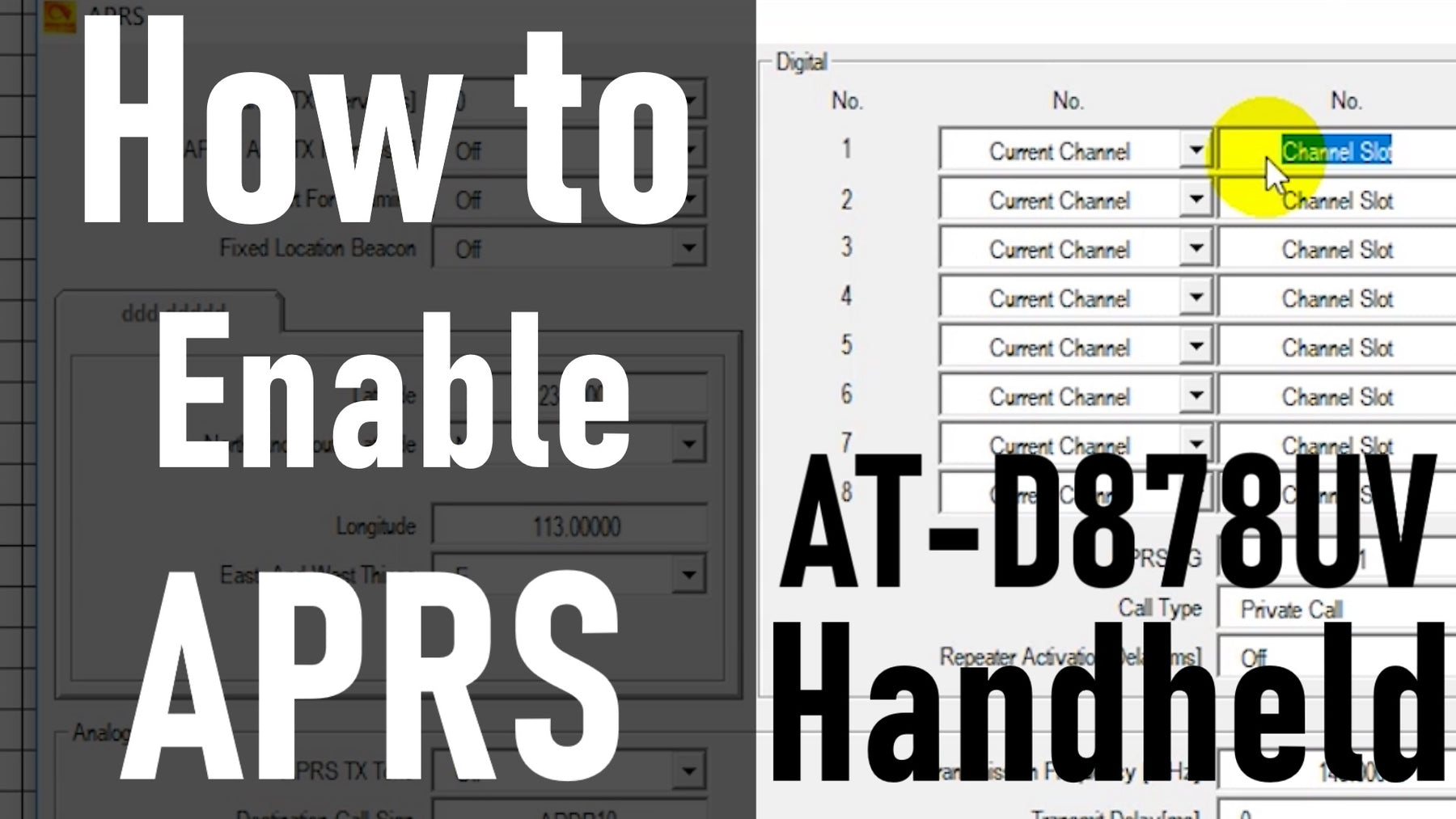 How to Enable APRS on The AT-D878UV