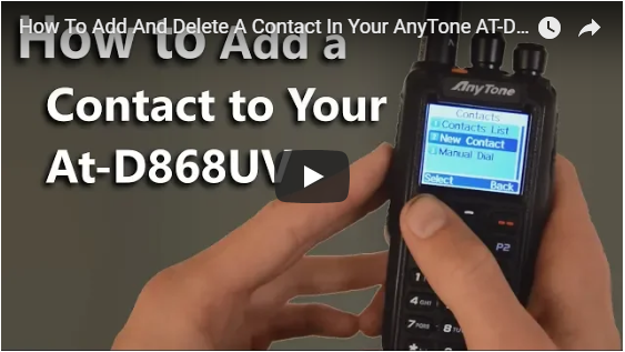 How to Add and Delete a Contact in your AnyTone AT-D868UV