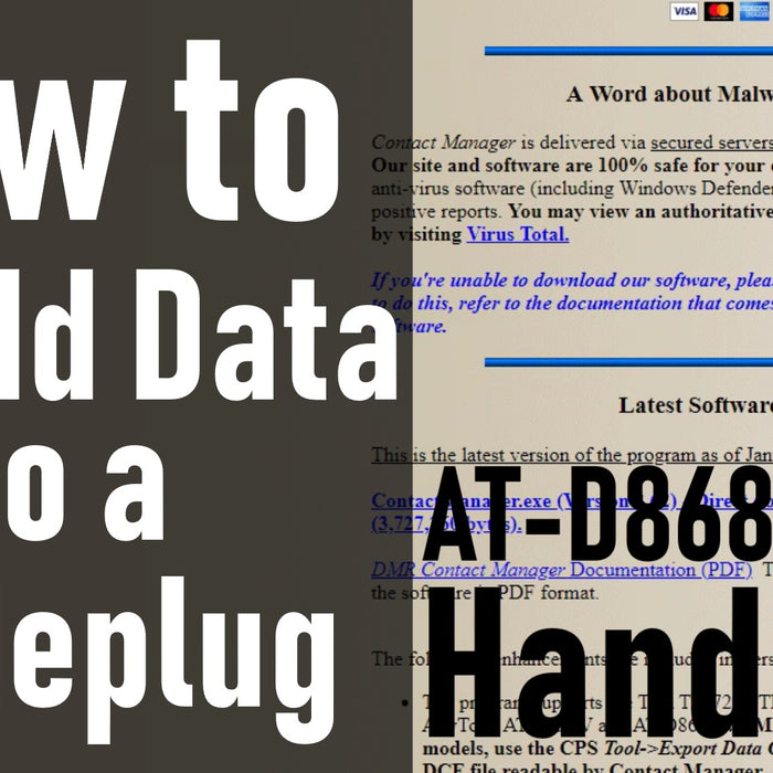 How to Add Data to a Codeplug with Contact Manager AT-D868/87