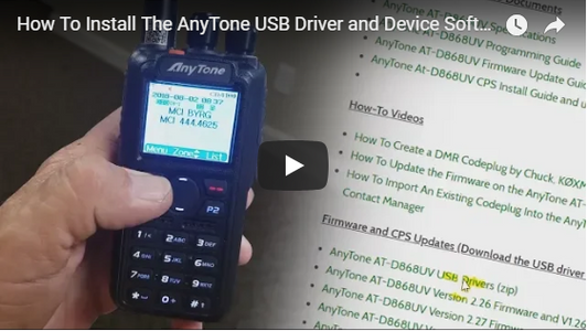 How to Install the AnyTone USB Driver and Device Software