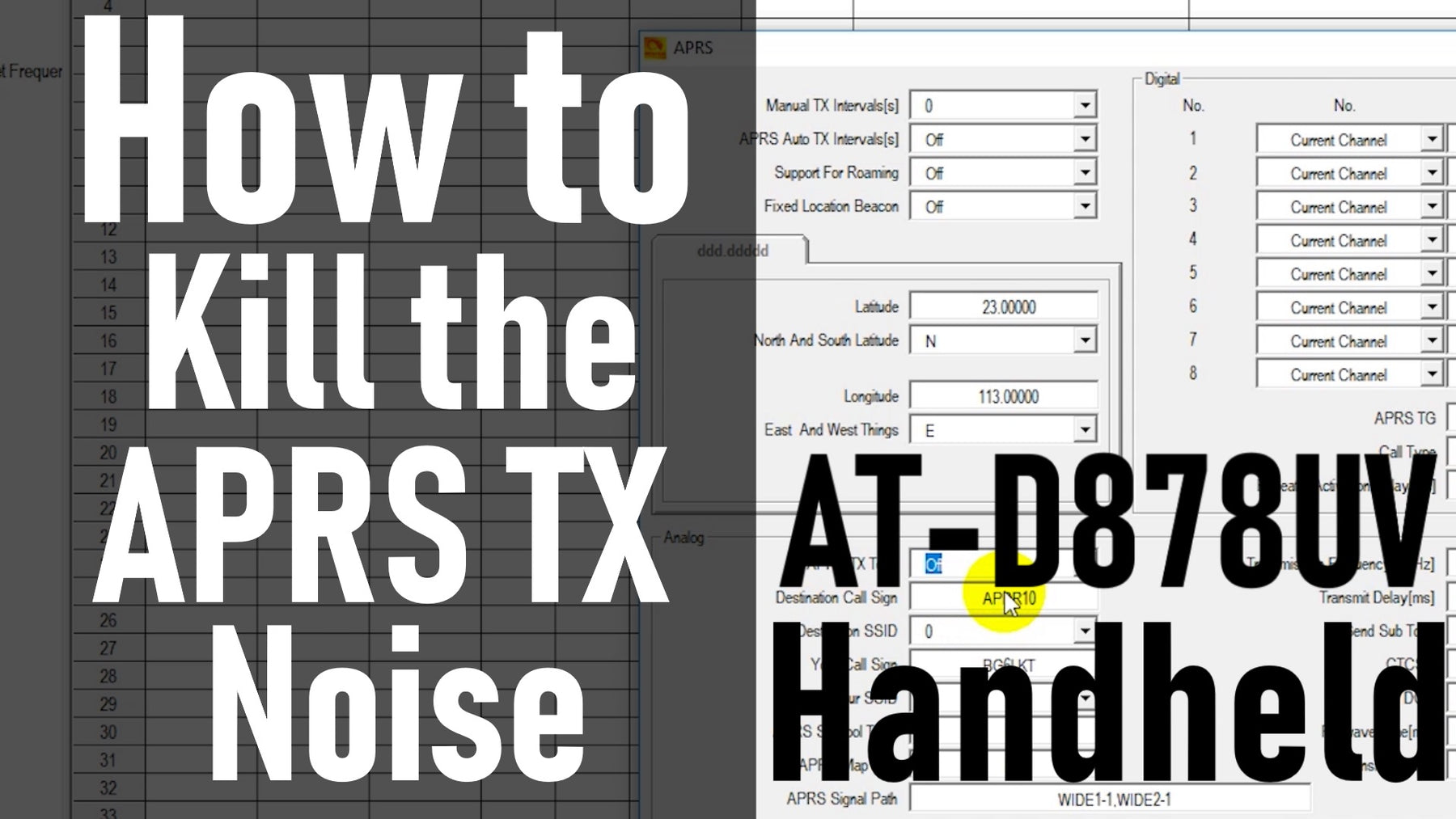 How to Kill the APRS TX Noise on the AT-D878UV