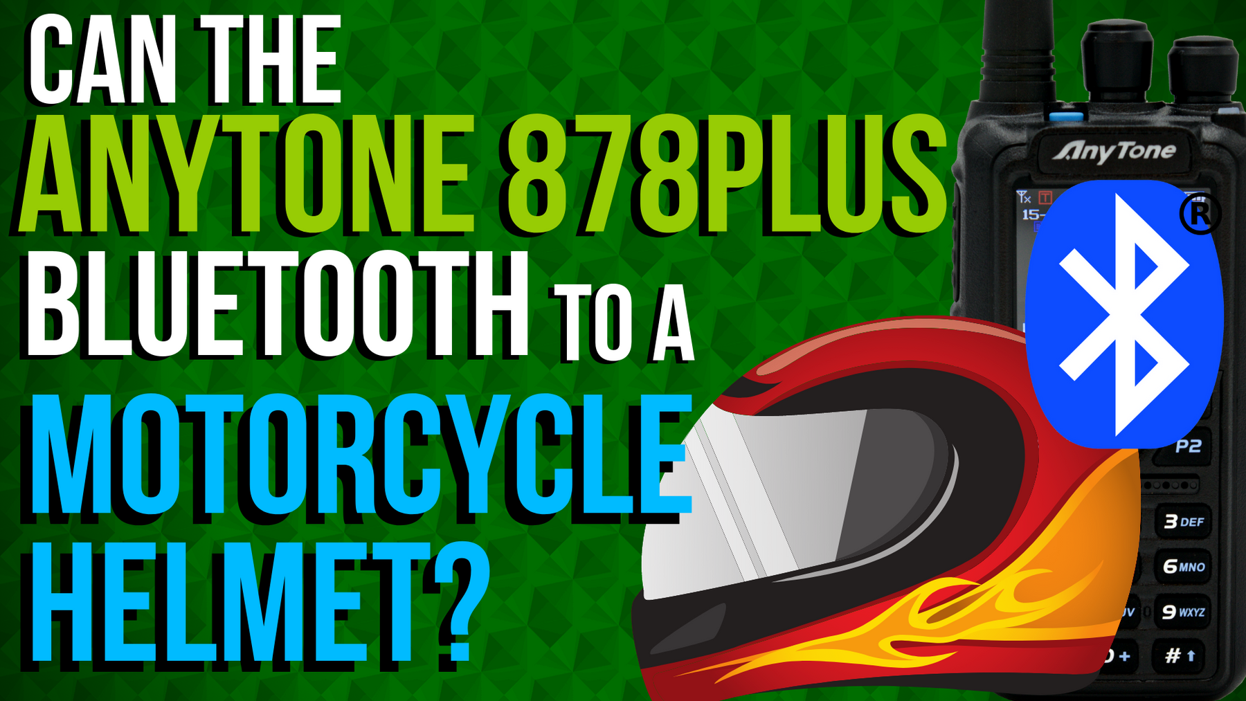 Can the AnyTone 878 PLUS Bluetooth connect to a motorcycle helmet?