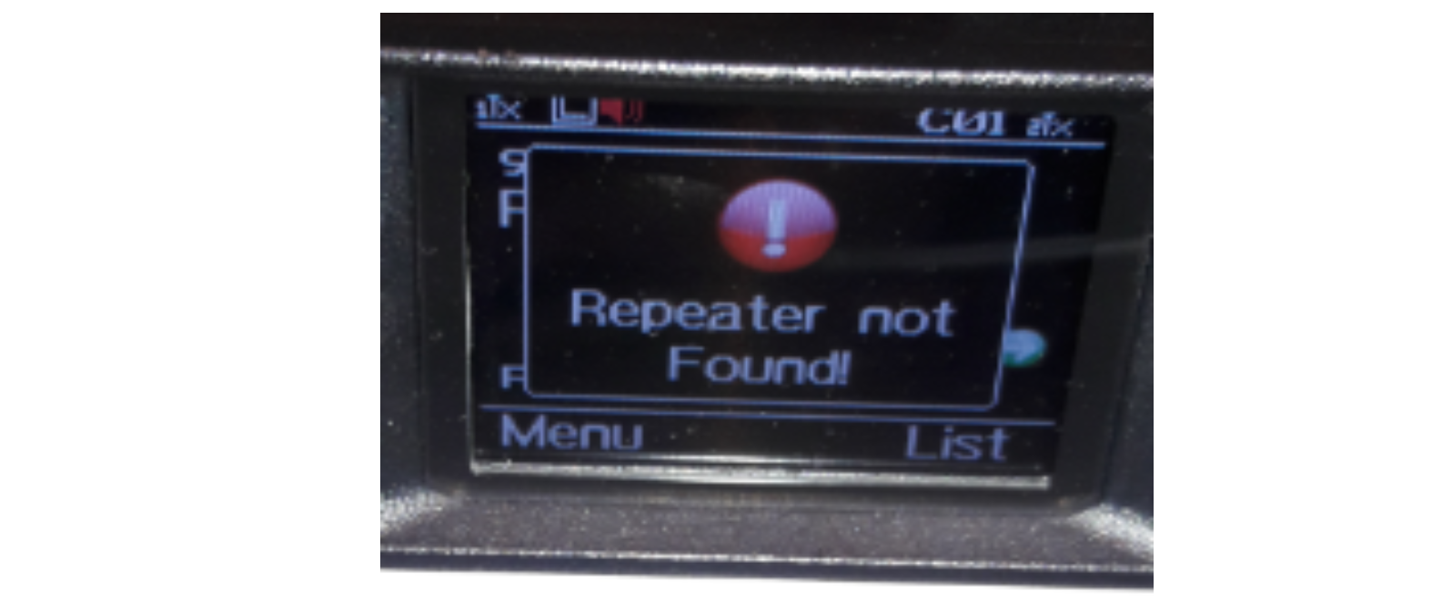 What is this "repeater not found" message on my AnyTone?