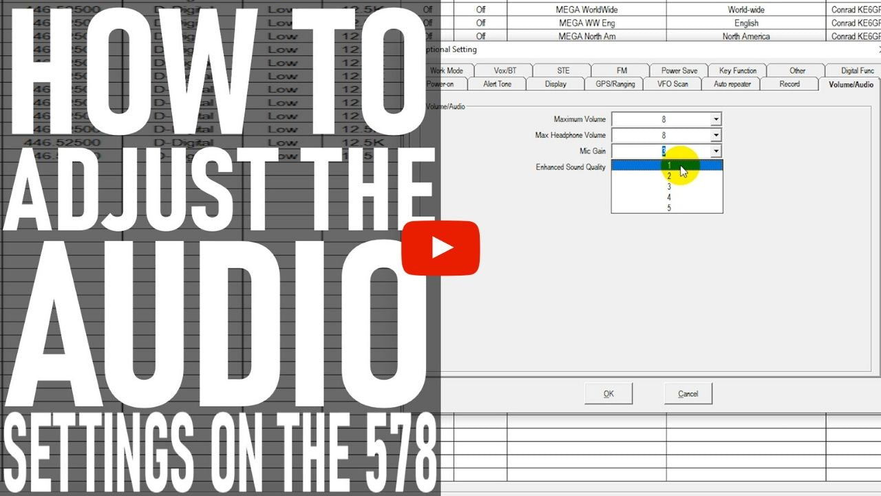 How to Adjust the Audio Settings on the AnyTone AT-D578