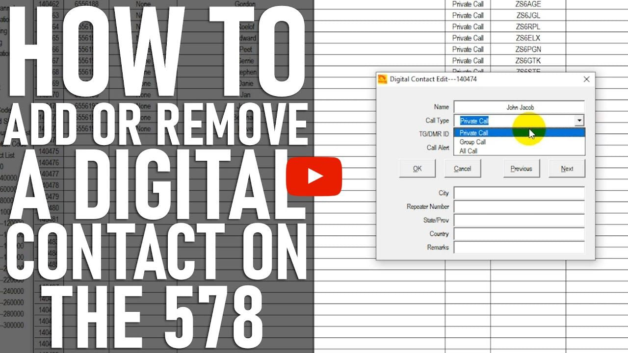 How to Add or Remove a Digital Contact for the AnyTone AT-D578