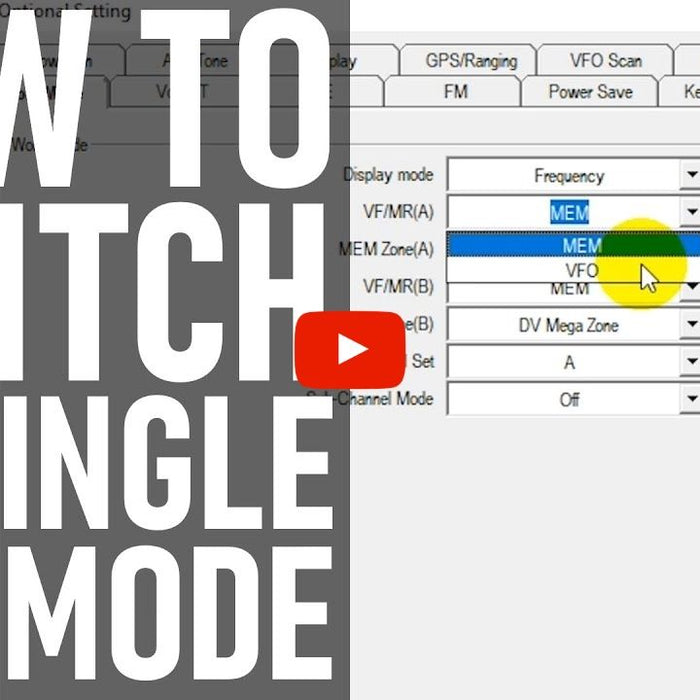 How to Switch from Dual to Single VFO Mode