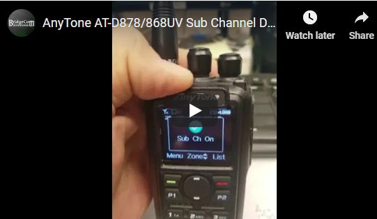 AnyTone AT-D878/868UV Sub Channel Function Demo