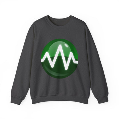 Unisex Heavy Blend Crewneck Sweatshirt - Green Wave Design | Comfortable & Stylish for Tech Lovers