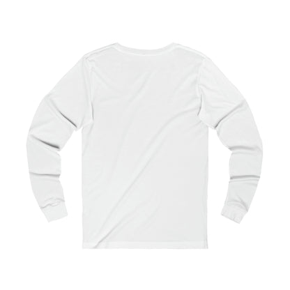 The image showcases a plain Unisex BridgeCom Long Sleeve Tee, laid flat on a white background. The back of the shirt is visible, highlighting its simple and unadorned design with no logos or patterns—perfect attire for ham radio events where functionality meets simplicity.