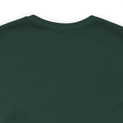 A Short Sleeve Tee - Small Logo is shown in a close-up shot, highlighting the upper back and neckline area. The fabric looks smooth, and the T-shirt features a simple round neck design. With no visible logos or patterns, it serves as an ideal backdrop for branding such as a BridgeCom Systems logo shirt.