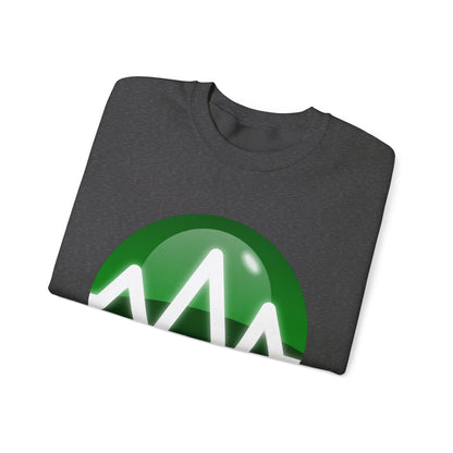Unisex Heavy Blend Crewneck Sweatshirt - Green Wave Design | Comfortable & Stylish for Tech Lovers