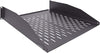 NavePoint 2U 19-Inch Universal Vented Rack Mount Cantilever Server Cabinet Shelf 18-Inches Deep with Lip Black