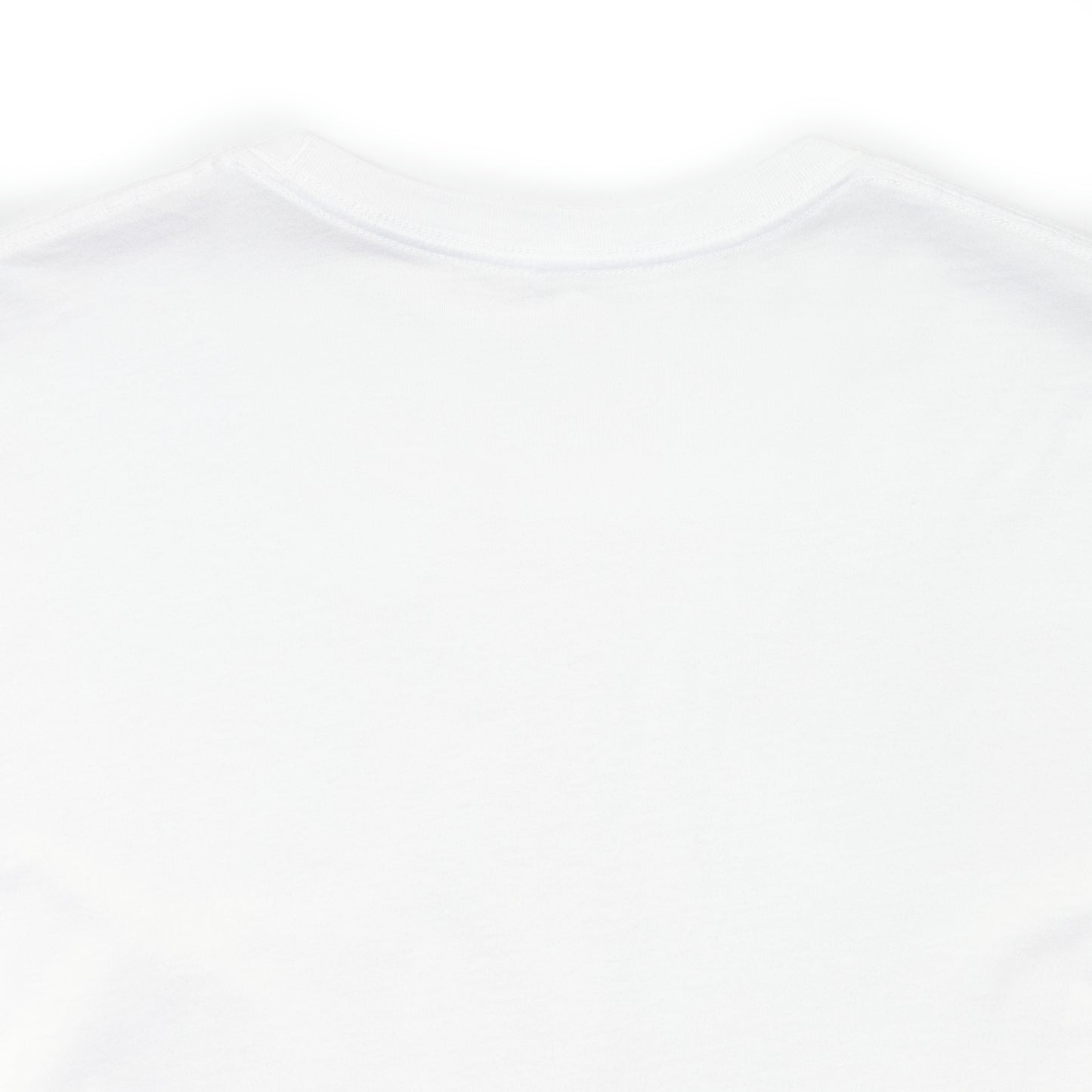 A plain, white Unisex Short Sleeve BridgeCom Tee - Alternate Logo is displayed. The shirt features a simple crew neck design and appears to be made of soft, lightweight Airlume cotton. The image shows the t-shirt laid flat, with no visible patterns or designs.
