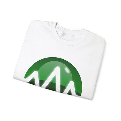 Unisex Heavy Blend Crewneck Sweatshirt - Green Wave Design | Comfortable & Stylish for Tech Lovers