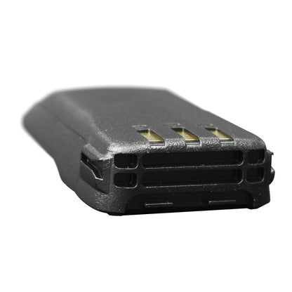 Close-up of an Anytone/Maverick B- Stock Retro Drop-In battery (3100mAh), featuring gold contact points and a black plastic casing, photographed on a white background.