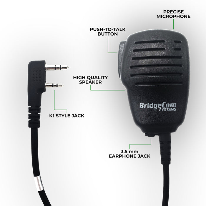 BridgeCom BCS-200 Water Resistant Speaker Mic