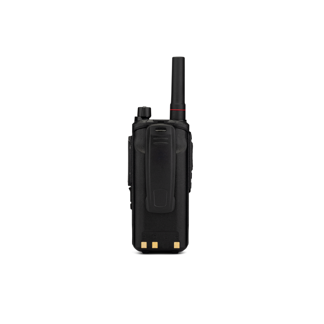 The DTP-9851 Handheld, shown from the back with antenna on a white background, is perfect for reliable team communication.