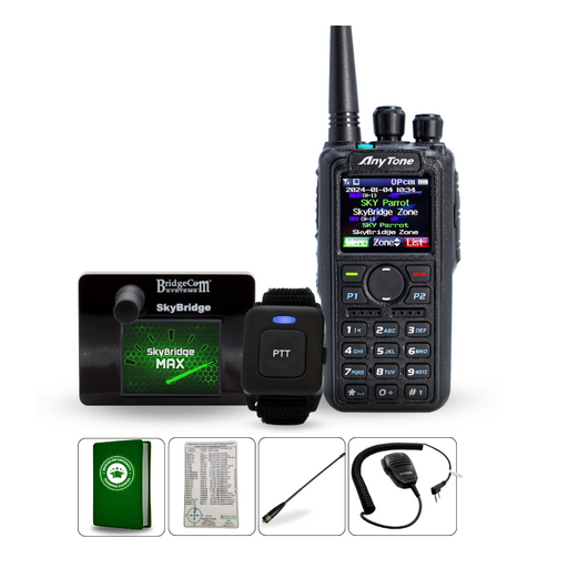 anytone 878 , ptt button, and accessories of Emergency Plug and Play Package with $194 Training Course FREE!

