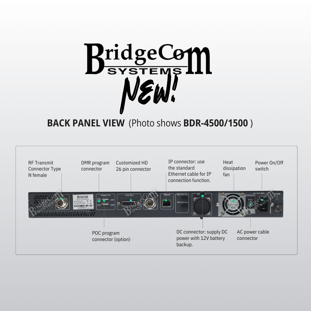 BDR Repeater rear panel 