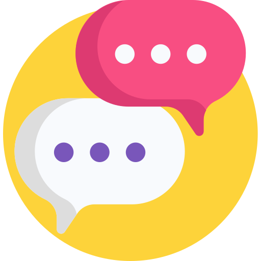The logo for [FREE] 888 ULTIMATE RADIO features two overlapping speech bubbles—one pink, one white—with three dots each, set on a yellow circular background.