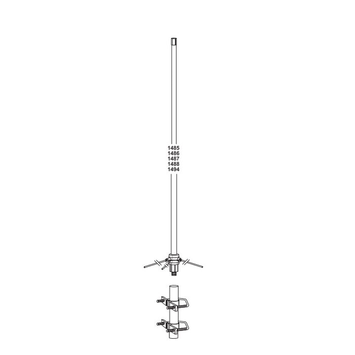 BridgeCom Systems Tram-Browning Fiberglass UHF (70cm) Base Antenna - Model 1485