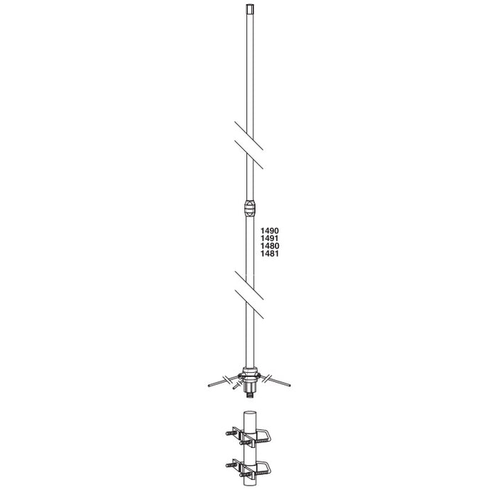 BridgeCom Systems Tram-Browning Fiberglass VHF (2m) Base Antenna - Model 1491