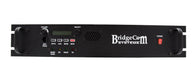 The BCR-220 (220 MHz) Repeater MMDVM Digital package with Programming Kit from BridgeCom Systems is a reliable solution for amateur ham radio enthusiasts. This black repeater features various buttons, a screen, and LED indicators. The front panel includes a volume knob, select knob, multiple labeled ports, an LCD display, built-in speaker, power button, and prominently displays the white BridgeCom Systems logo.