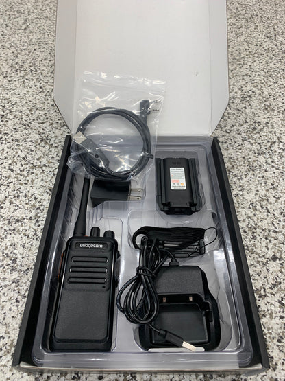 Echo E30 radio inside gift box showing all the accessories